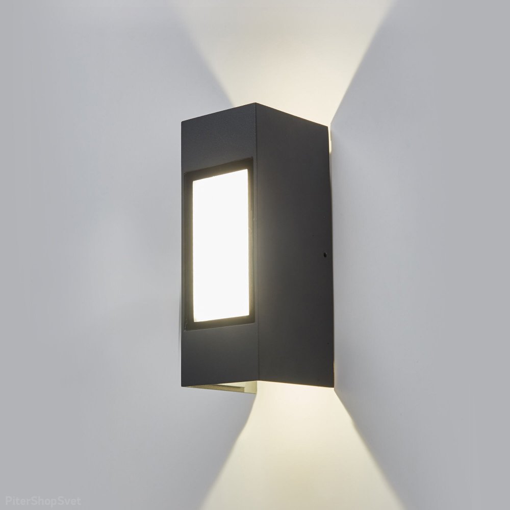 Серый фасадный светильник для подсветки в 2 стороны 1638 TECHNO LED серый