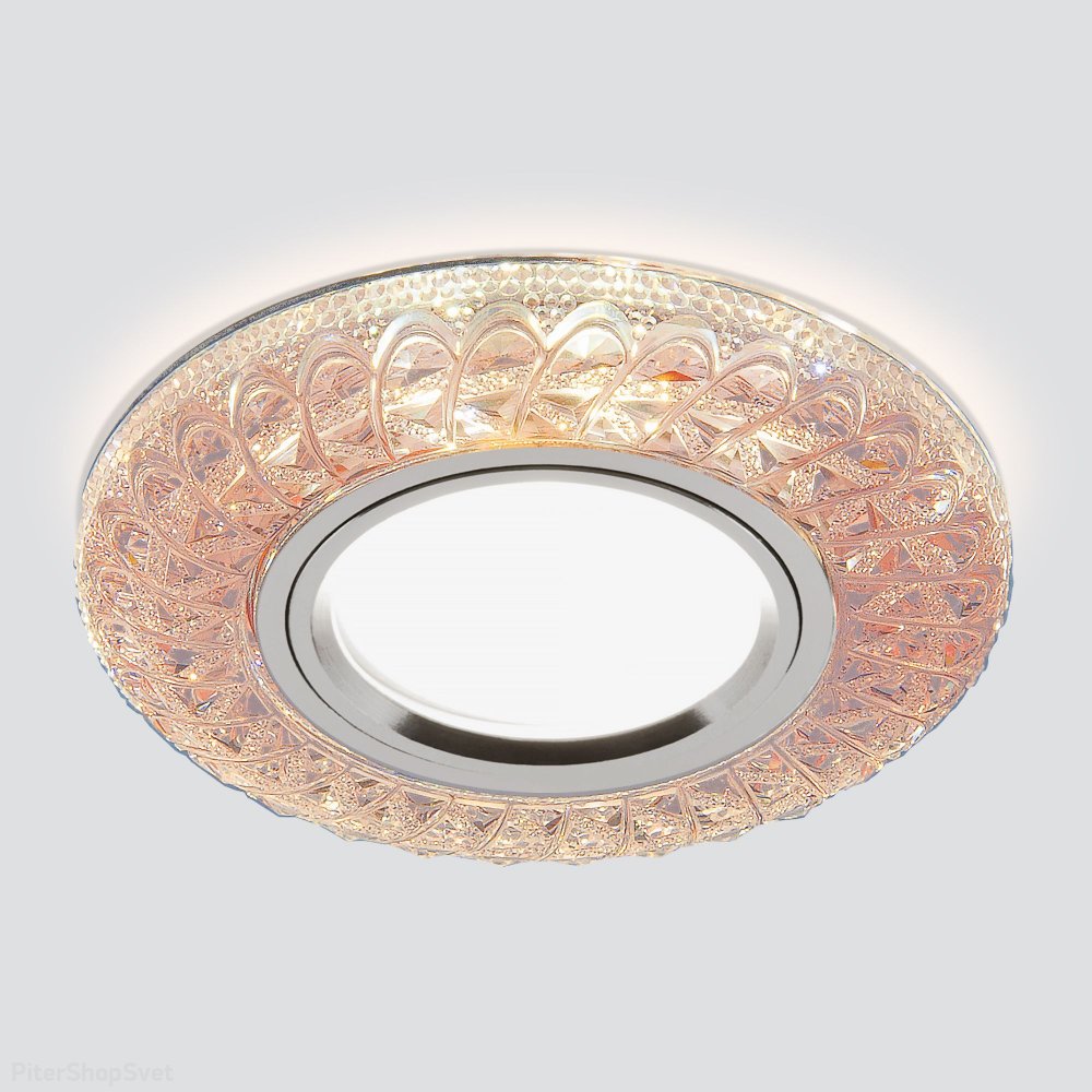 круглый встраиваемый светильник с LED подсветкой «ANGLI» 2180 MR16 PK розовый