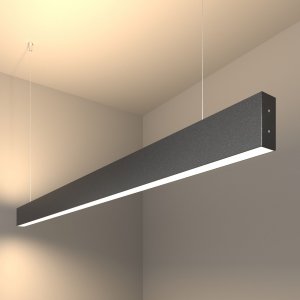 Линейный светодиодный подвесной двусторонний светильник 128см 50Вт 4200К черная шагрень «Grand»