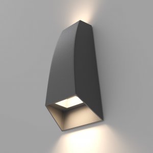 Чёрный уличный настенный светильник для подсветки в 2 стороны