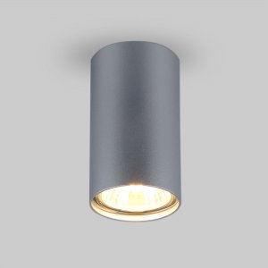 серебряный накладной потолочный светильник цилиндр