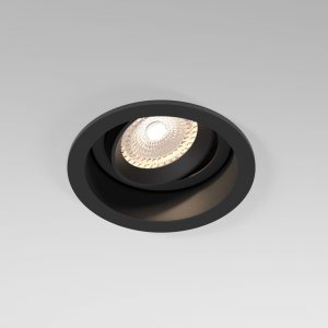 Чёрный встраиваемый круглый поворотный светильник «Tune»