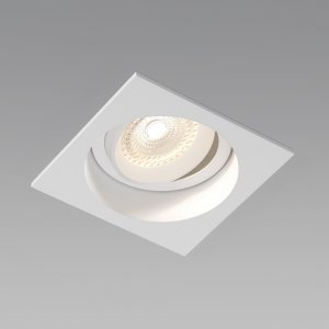 Белый квадратный встраиваемый поворотный светильник «Tune»