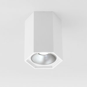 Бело-серебристый накладной светильник шестиугольник 7Вт 4200К