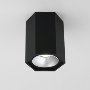 Чёрный накладной потолочный светильник шестиугольник 7Вт 4200К