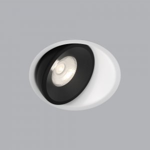 Бело-чёрный встраиваемый круглый поворотный светильник 6Вт 4200К