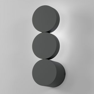 Чёрный настенный светильник подсветка три круга «Brioni»