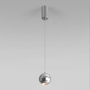 Хромированный подвесной светильник шар 7Вт 4200К