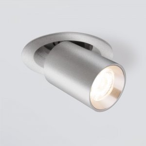 Встраиваемый поворотный выдвижной светильник спот «Pispa» 10W 4200K серебро