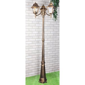 Фонарный столб IP44 Altair F/3 черное золото