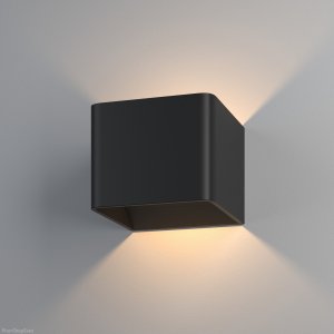 Чёрный настенный светильник для подсветки куб 3Вт 3000К
