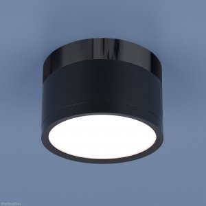 Накладной потолочный светильник 10W 4200K черный матовый/черный хром