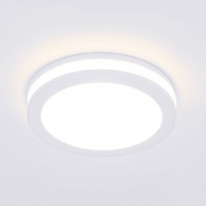 Белый круглый встраиваемый светильник с LED подсветкой