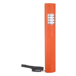 Оранжевый карманный фонарик 1,5Вт с магнитом и ремешком