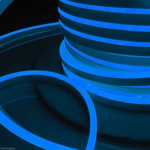 Гибкий неон 220V 9.6W 120Led 2835 IP67 односторонний синий, 50 м