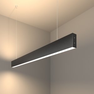 Линейный светодиодный подвесной двусторонний светильник 103 см 40 Вт 4200 К черная шагрень