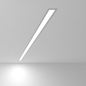 Линейный светодиодный встраиваемый светильник 128см 25Вт 6500К матовое серебро «Grand»