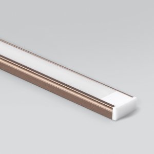 Накладной алюминиевый профиль латунь/белый для светодиодной ленты до 11мм