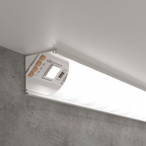 Белый угловой алюминиевый профиль для светодиодной ленты до 10мм