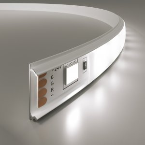 Гибкий алюминиевый профиль белый/белый для LED ленты (под ленту до 10mm)