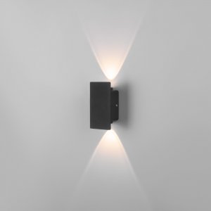 Маленький уличный настенный светильник для подсветки 6Вт IP54 чёрный прямоугольник