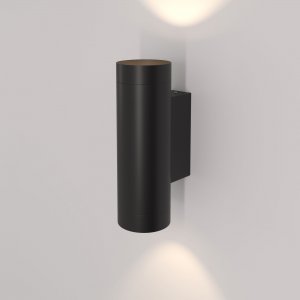 Чёрный настенный светильник цилиндр для подсветки в 2 стороны