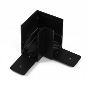 Чёрный декоративный угловой коннектор для магнитного накладного шинопровода Slim Magnetic