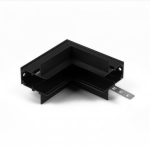 Чёрный декоративный угловой внутренний коннектор для встраиваемого магнитного шинопровода Slim Magne