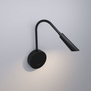 Чёрный гибкий настенный светильник с выключателем и USB 5Вт 4200К Stem