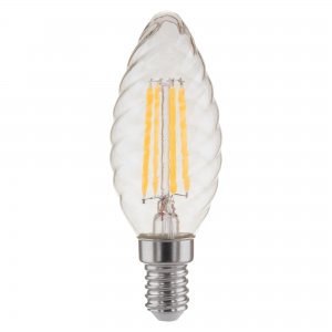 Филаментная светодиодная лампа Свеча витая F 7W 4200K E14 прозрачный