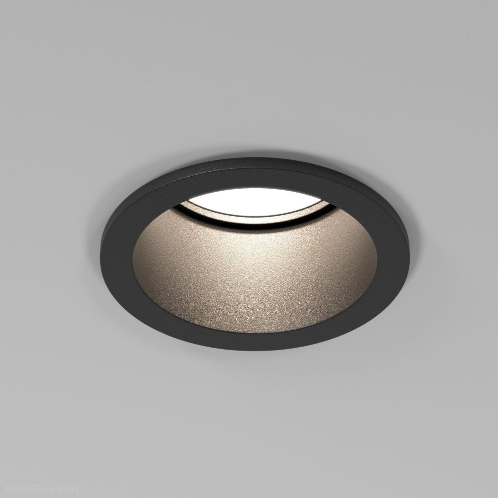 Чёрный круглый встраиваемый светильник «MOLL» 25002/01 GU10 чёрный