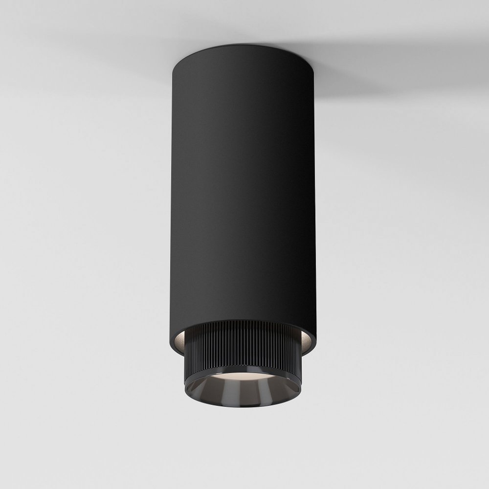 Чёрный накладной потолочный светильник цилиндр «Nubis» 25012/01 GU10 чёрный