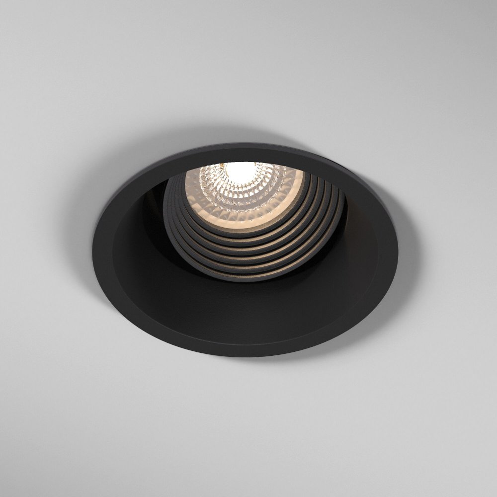 ёрный встраиваемый круглый поворотный светильник «Punto» 25016/01 GU10 чёрный