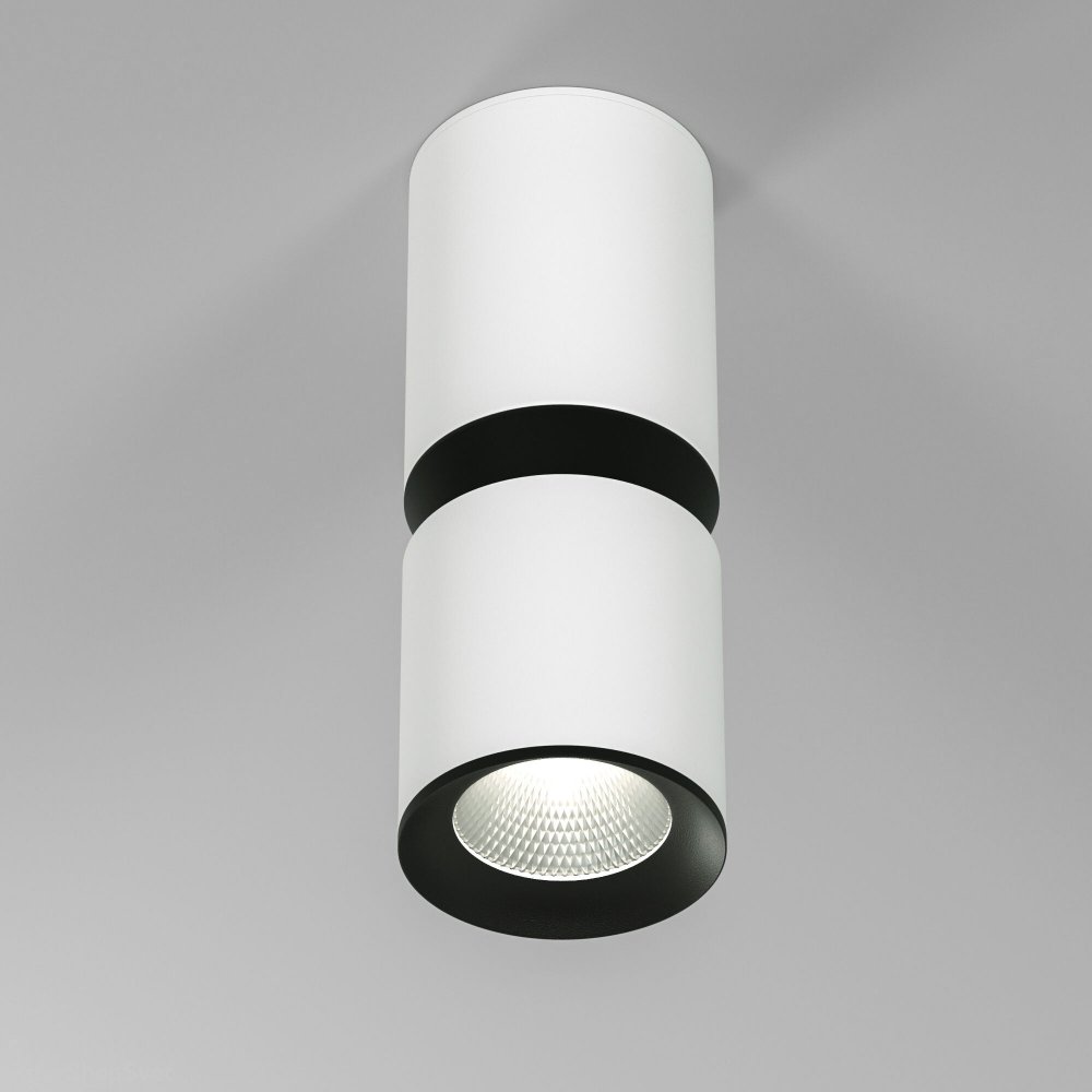 Накладной потолочный светильник цилиндр «KAYO» 25048/LED 12W 4000К белый/чёрный