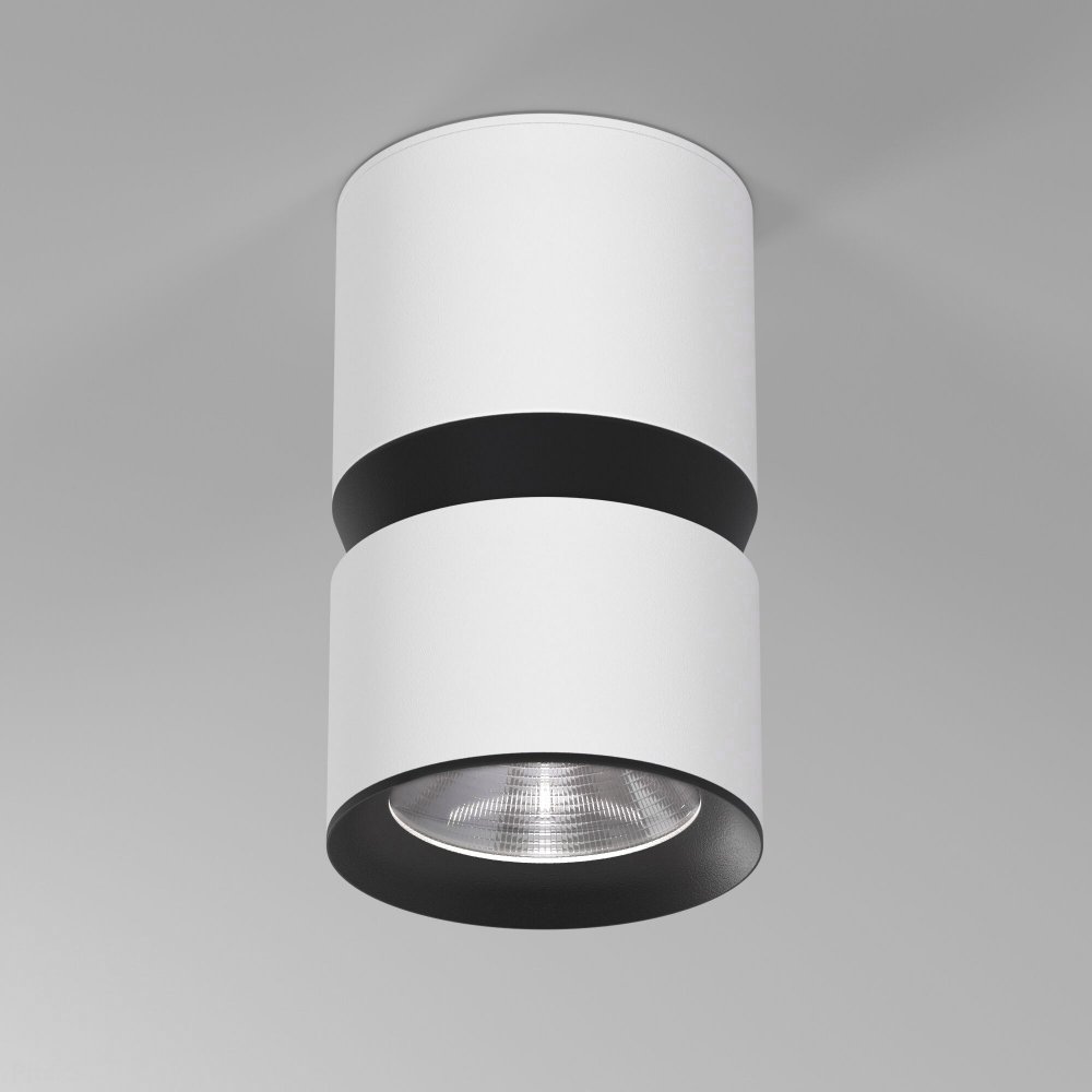 накладной потолочный светильник цилиндр «Kayo» 25049/LED 12W 4000К белый/чёрный