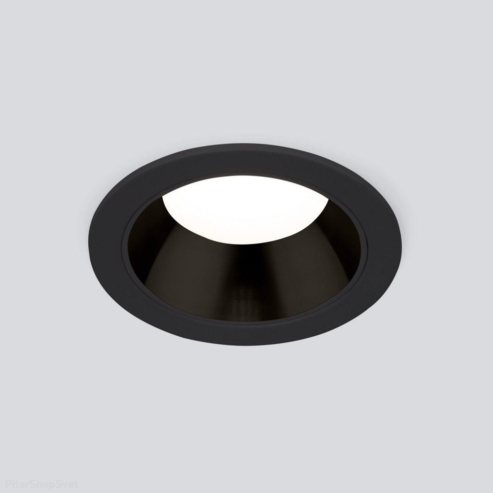 Чёрный круглый встраиваемый светильник 7Вт 4200К 25082/LED