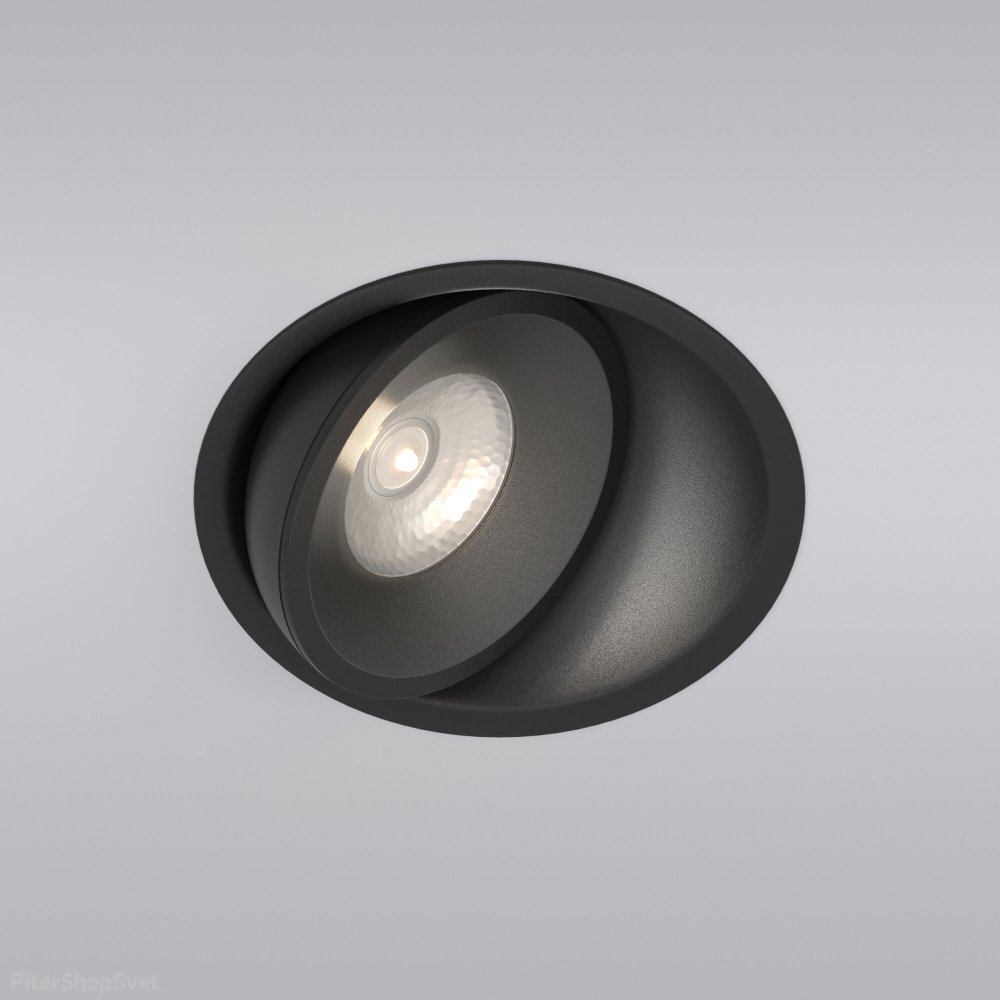 Чёрный встраиваемый круглый поворотный светильник 6Вт 4200К 25083/LED