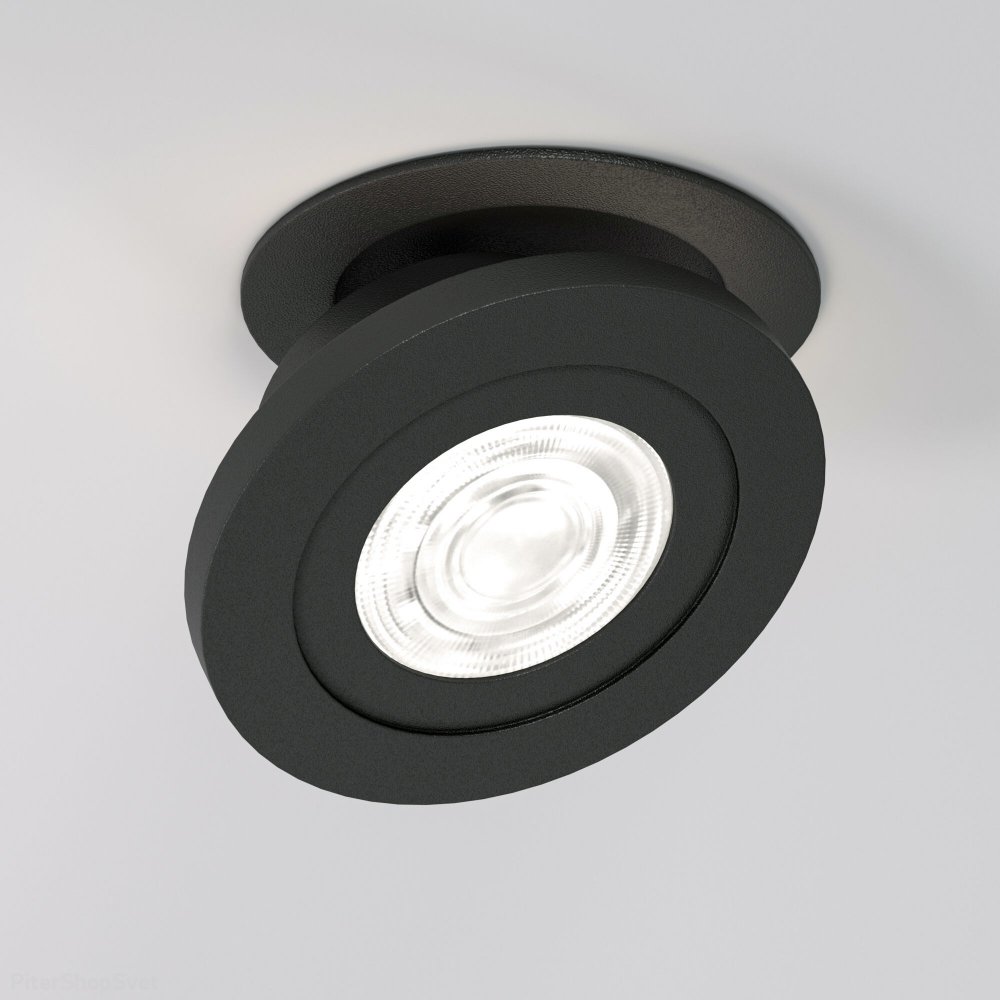 Чёрный встраиваемый поворотный светильник спот «Surf» 25084/LED 6W 4000K чёрный