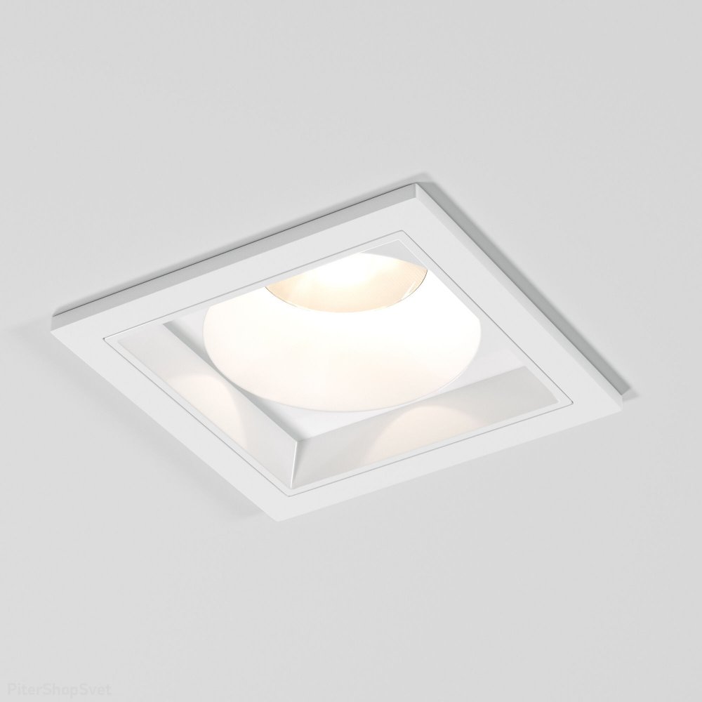 Белый квадратный встраиваемый светильник «Quadro» 25085/LED 10W 4000K белый
