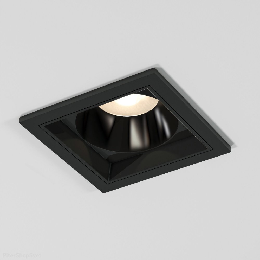 Чёрный квадратный встраиваемый светильник 25085/LED 10W 4000K чёрный