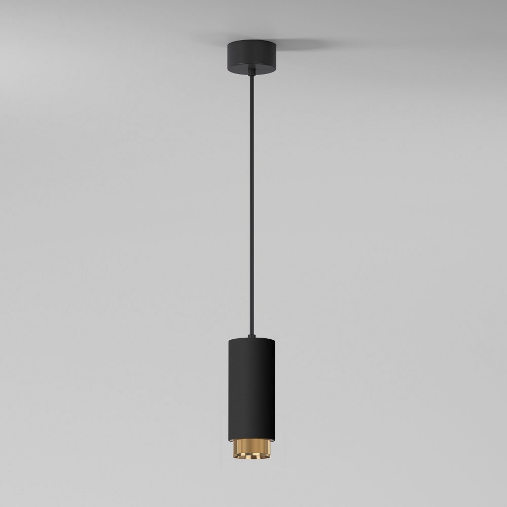 Подвесной светильник цилиндр «Nubis» 50122/1 GU10 чёрный/золото