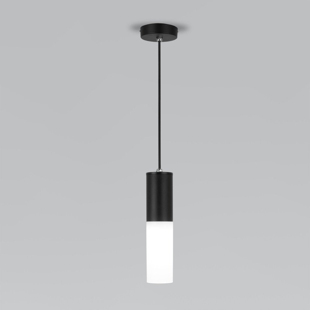 Чёрный уличный подвесной светильник цилиндр «Glas» 5602 TECHNO