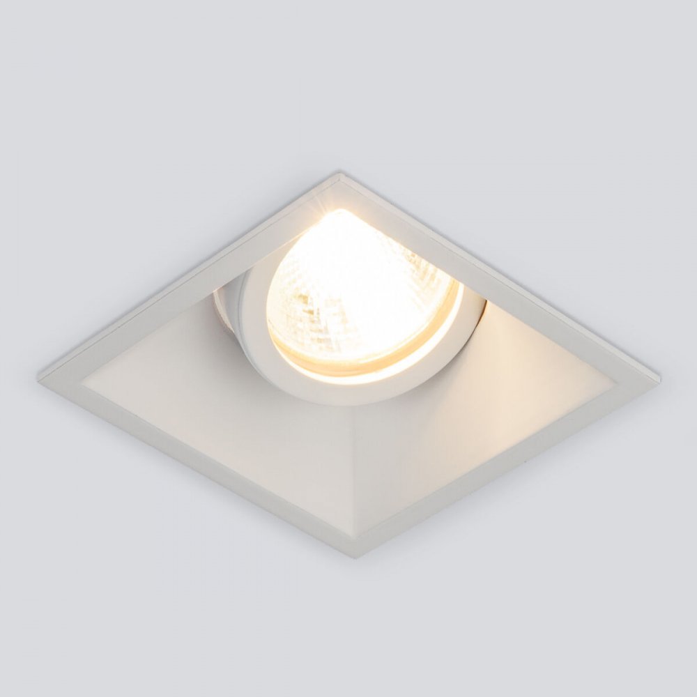 Квадратный встраиваемый поворотный светильник 6070 MR16 WH белый