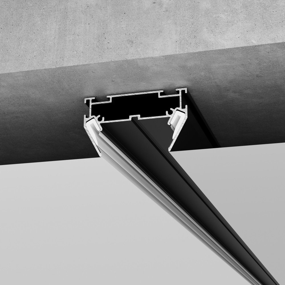 2м профиль для монтажа в натяжной потолок однофазного шинопровода, черный «Basic System» 85234/00