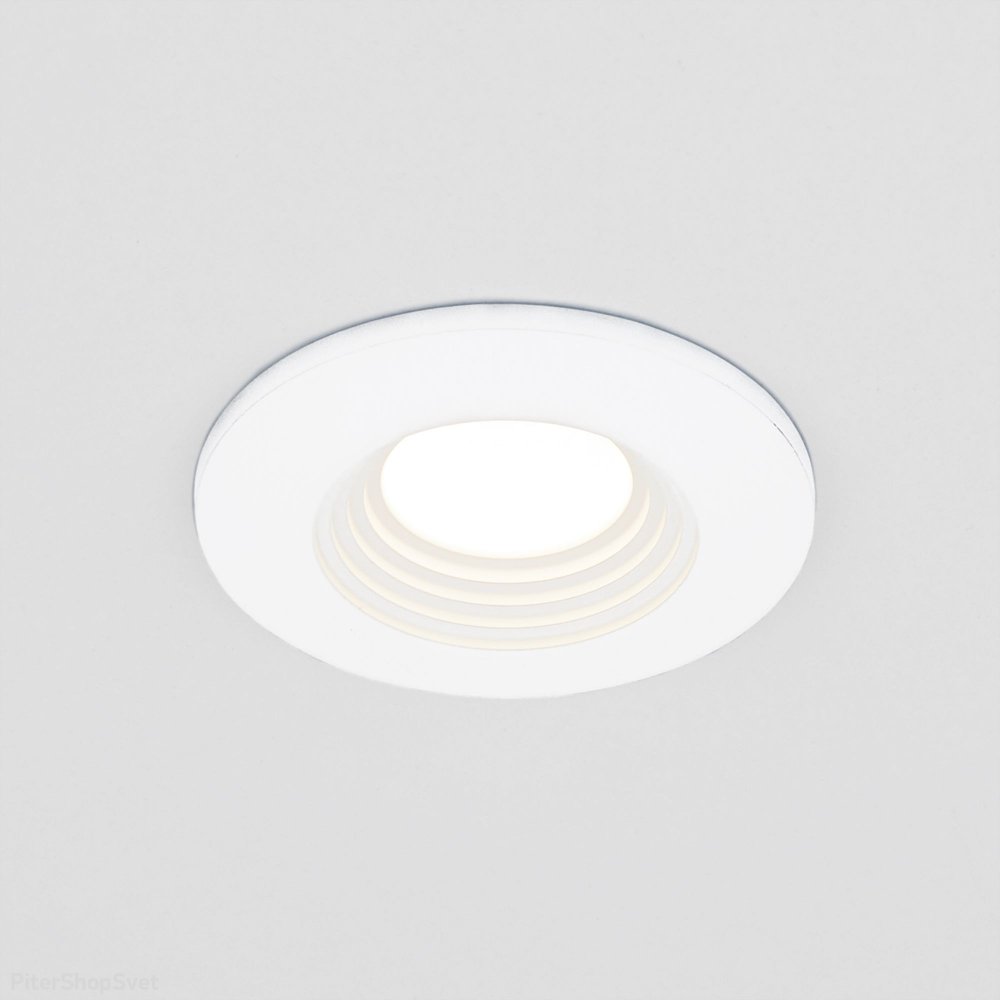 Белый круглый встраиваемый светильник 3Вт 6000К «Gridi» 9903 LED 3W COB WH белый