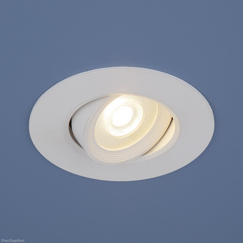 Белый встраиваемый поворотный светильник 9914 LED 6W WH белый