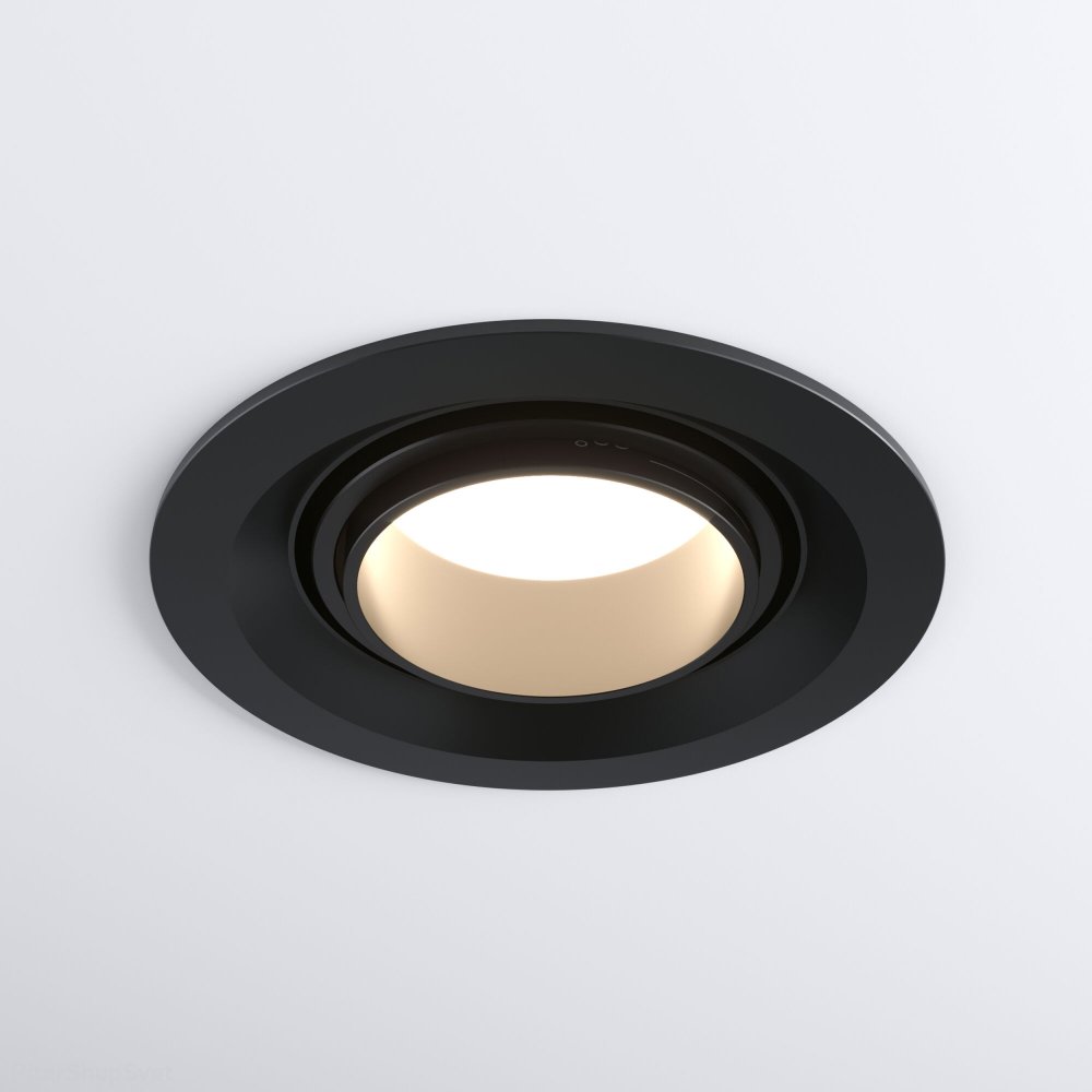 встраиваемый круглый поворотный светильник с регулируемым углом «Zoom» 9919 LED 10W 3000K черный