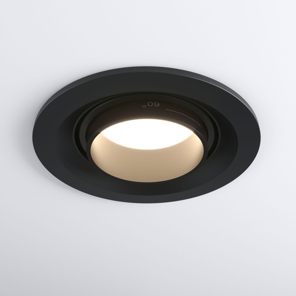 встраиваемый круглый поворотный светильник с регулируемым углом «Zoom» 9920 LED 15W 3000K черный