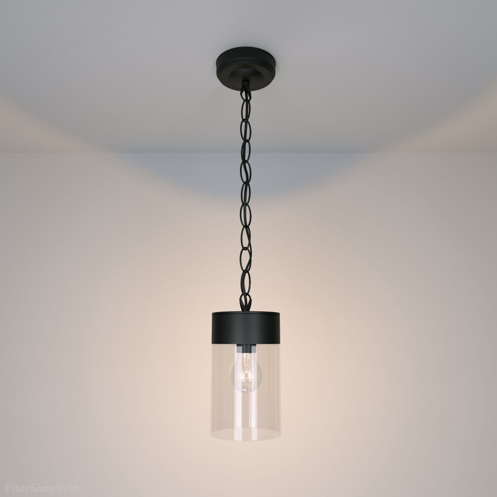 Чёрный уличный подвесной светильник цилиндр Atrani черный (35085/H)