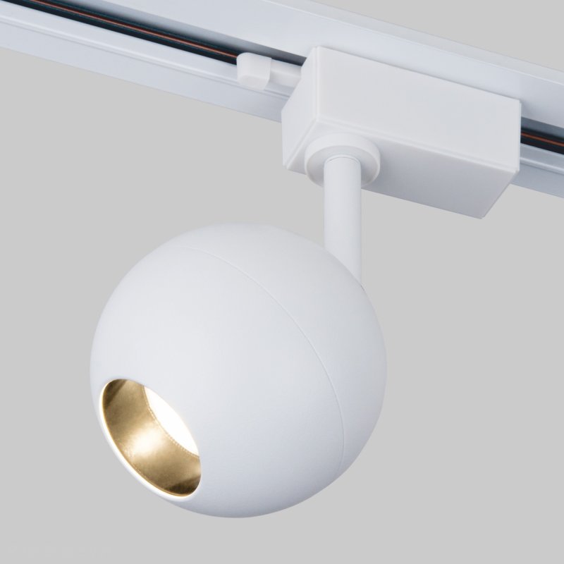 Белый однофазный трековый светильник 12Вт 4200К шар Ball Белый 12W 4200K (LTB77) однофазный